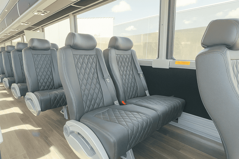 interior of Cedar Park Coach Bus Service charter bus