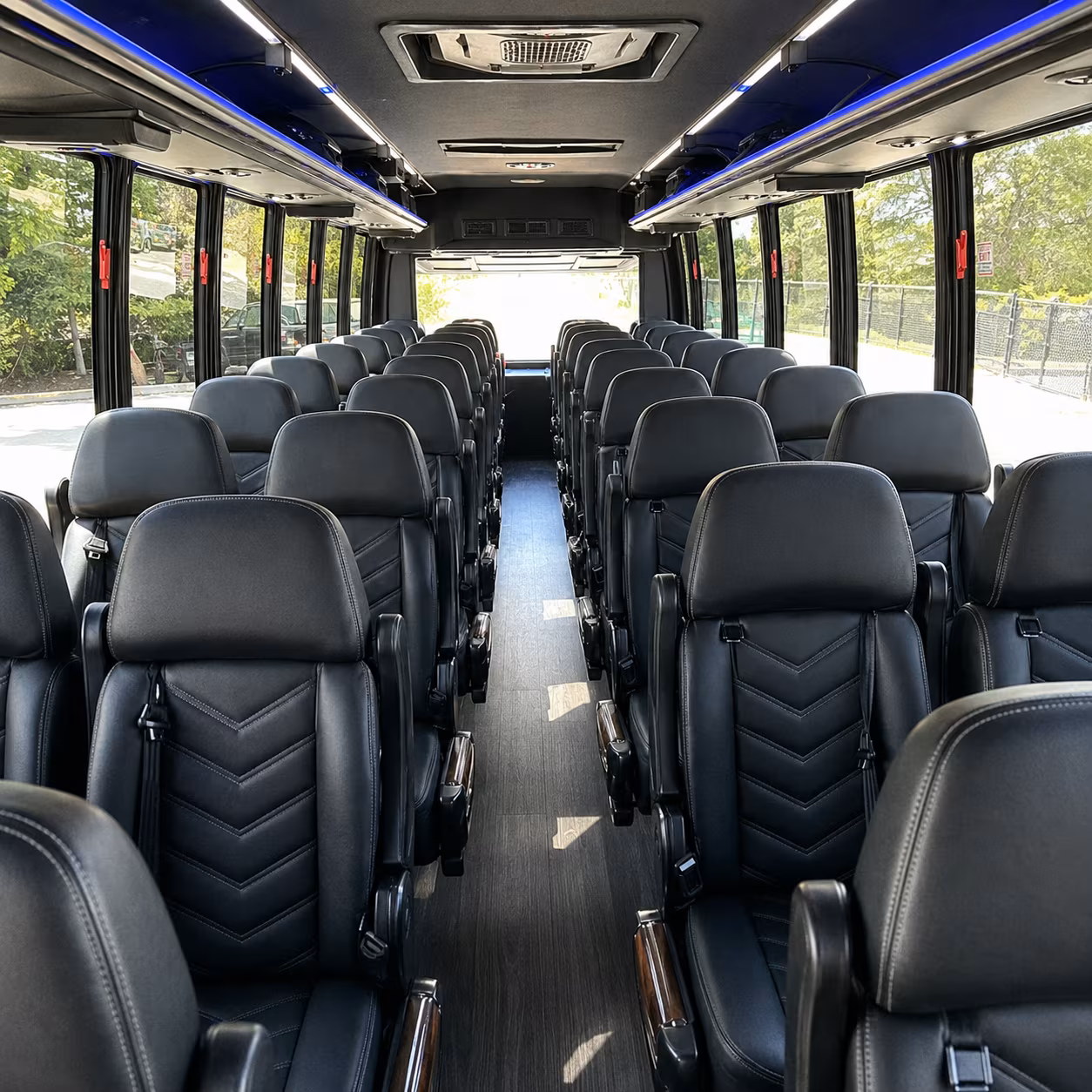 cedar park 28 passenger minibus inside