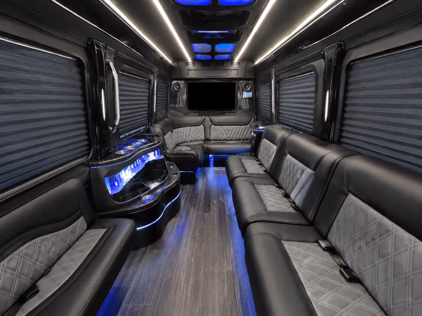 cedar park 40 passenger party bus interior