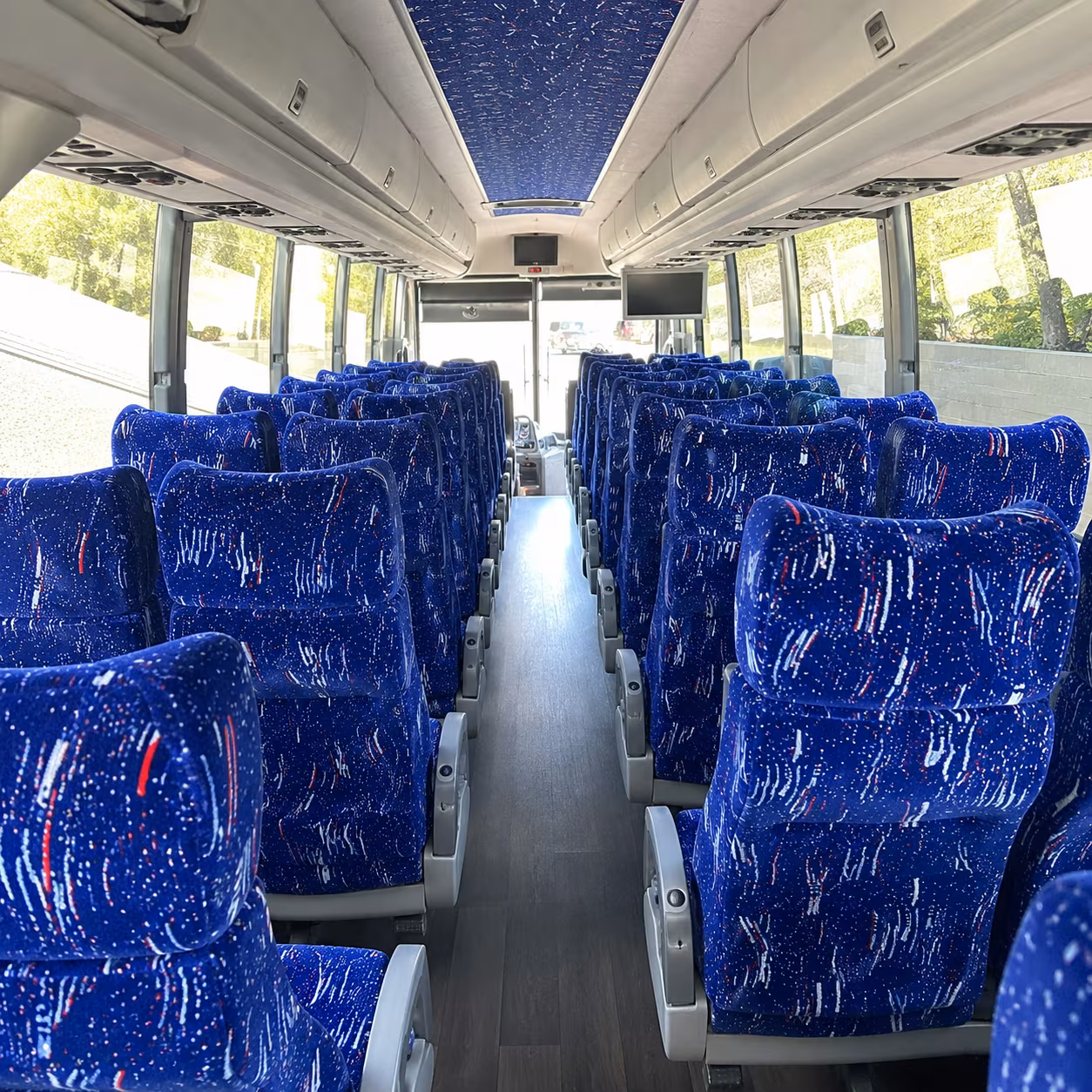 cedar park 56 passenger charter bus inside